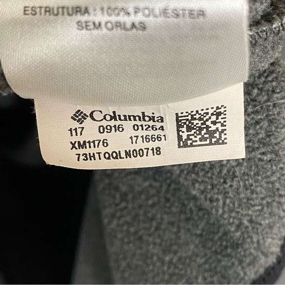 Columbia Sweater Men's Medium 1/4‎ Zip Grey Knit Fleece Chest Pocket - Picture 8 of 9